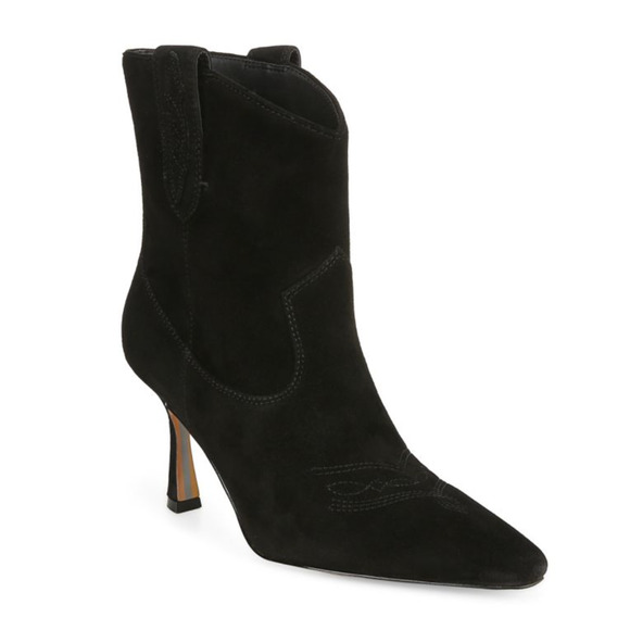 Sam Edelman Moe Stiletto Suede Western Bootie | Sz 9.5, Black New $200 - Picture 3 of 7